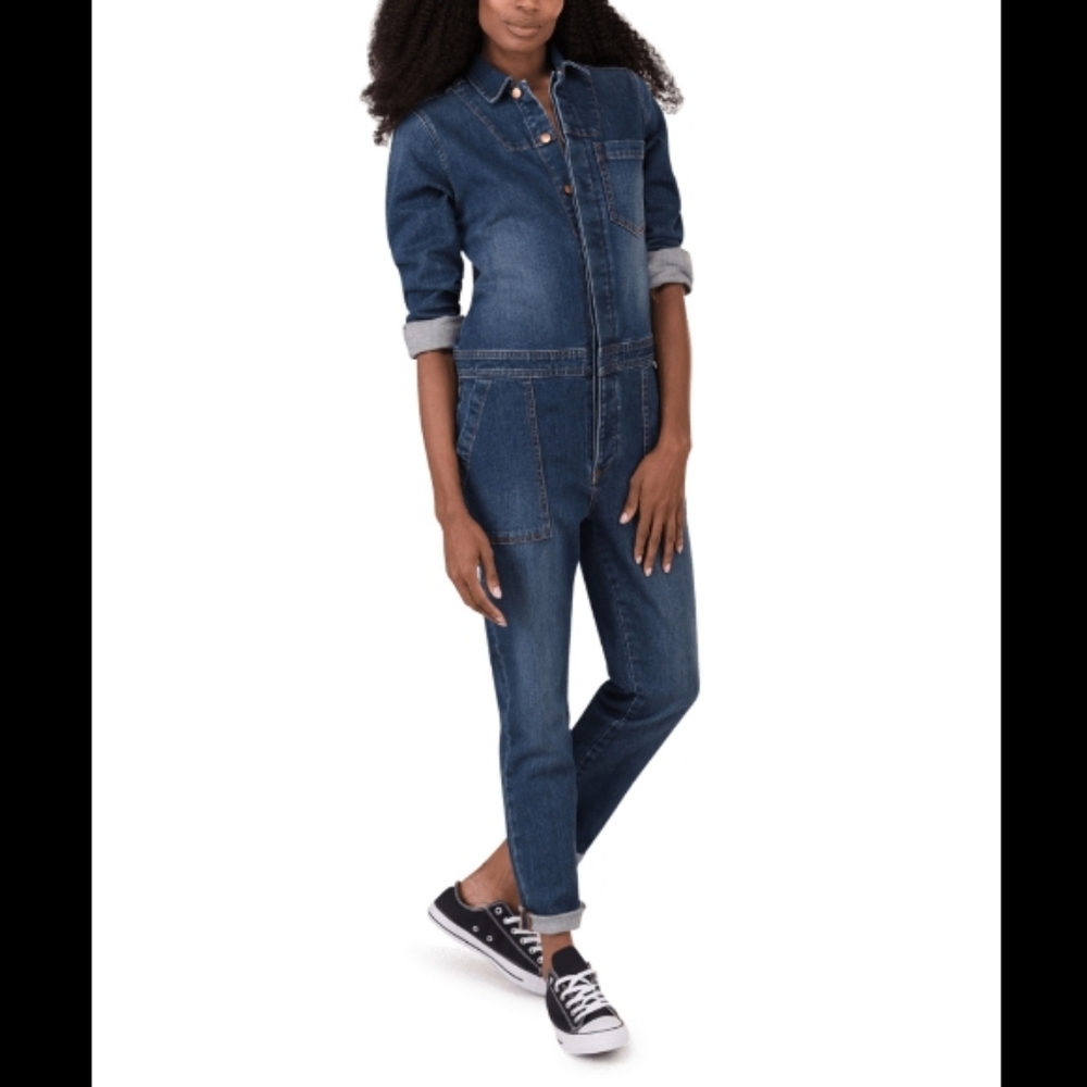 TAGS denim jumpsuit size medium travel apparel getaway style